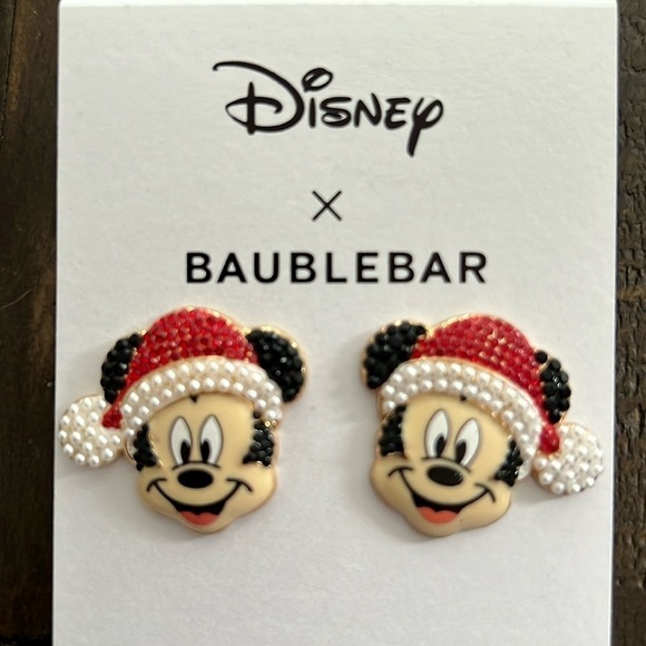 Disney x BAUBLEBAR Mickey Mouse Christmas Earrings New - Picture 2 of 5
